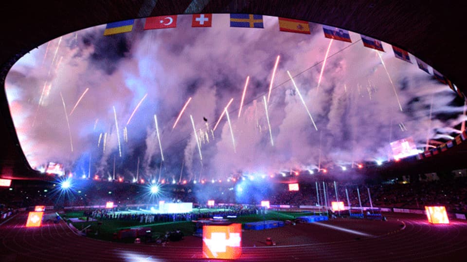 Eröffnung der Leichtathletik-EM mit Feuerwerkszauber