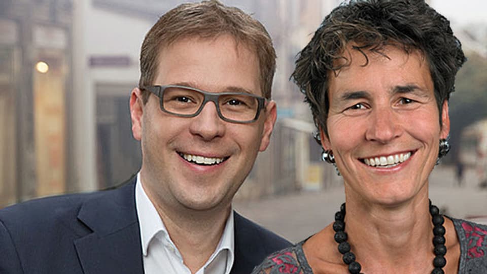 Daniel Preisig (SVP) und Katrin Huber Ott (SP).