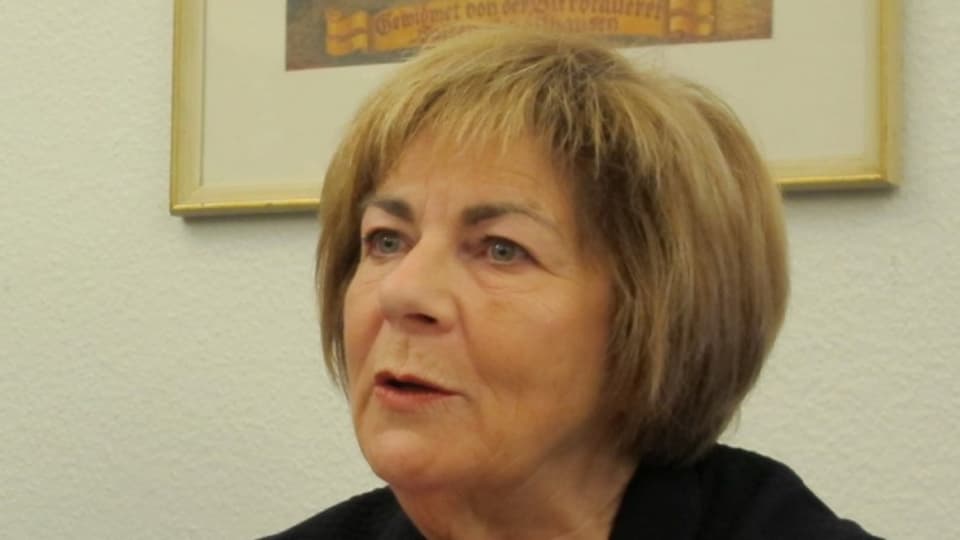 Ursula Hafner bei der Bekanntgabe ihres Rücktritts.