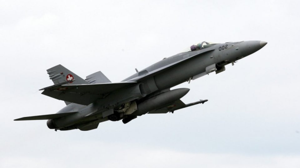 Ein F/A-18 Jet der Schweizer Flugwaffe