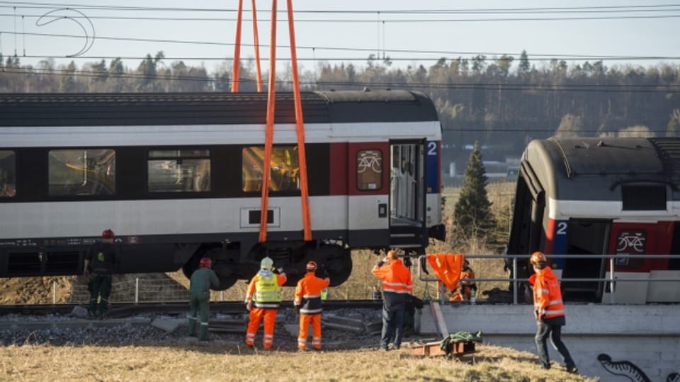 Im Februar 2015 kollidierten in Rafz zwei Züge.