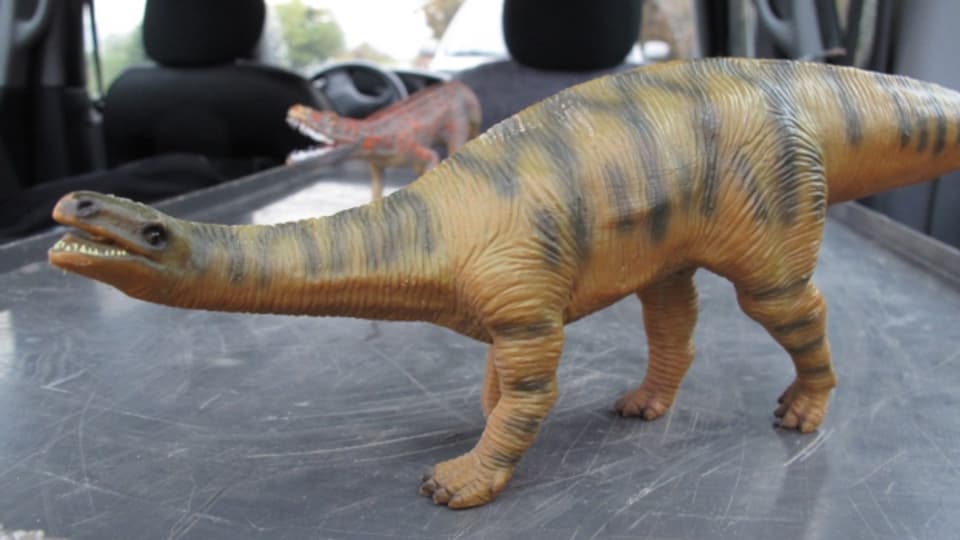 Etwa so soll der Schleitheimer Dinosaurier aussehen. Allerdings etwas grösser als die Plastikfigur.