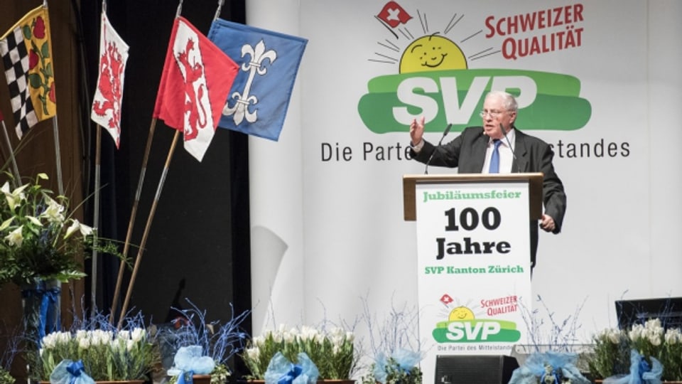 Der Vater des SVP-Erfolgs: Christoph Blocher während seiner Jubiläumsrede.