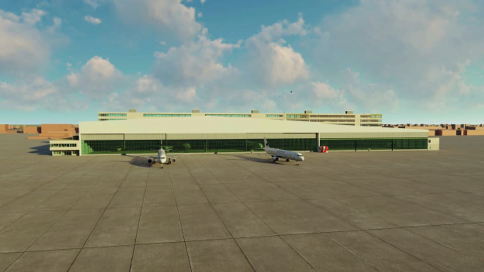 Das neue Hangar für Businessfliegerei.