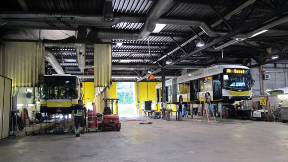 Die Busgarage beim Ebnatplatz soll zum Depot für die Schaffhauser Busse werden.