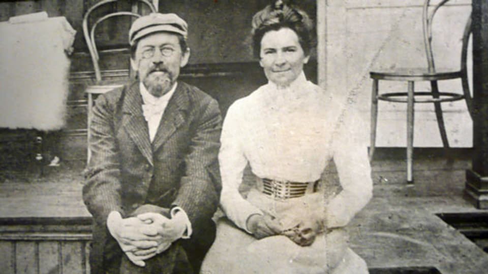 Anton Tschechow und Olga Knipper im Mai 1901.