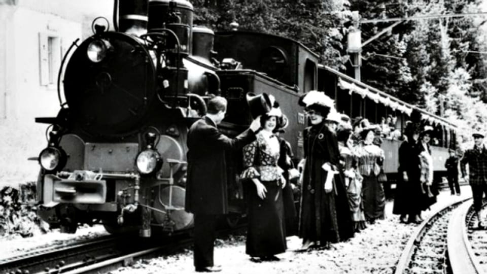 Als die Bahnfahrt von Luzern nach Interlaken noch eine Tagesreise war: Dampfbahn am Brünig.