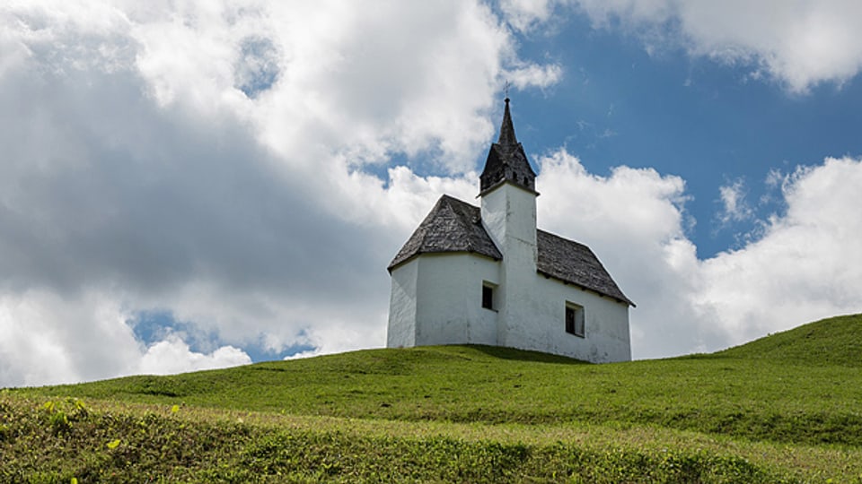 Eine Kapelle im Val Lumnezia bei Vrin im Bündner Oberland.