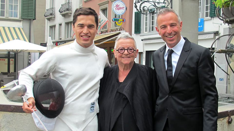 «Persönlich»-Gastgeber Dani Fohrler mit seinen Gästen Christa de Carouge und Max Heinzer.