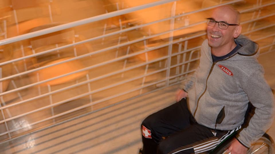 Stefan Keller kurz vor seiner Entlassung aus dem Paraplegikerzentrum Nottwil (LU).