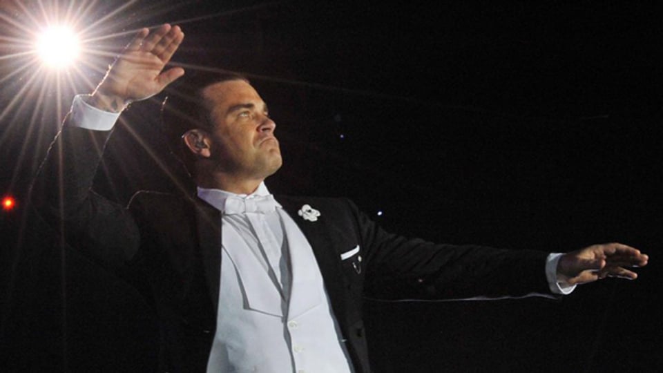 Mister Entertainment in seinem Element: Robbie Williams auf der Bühne.