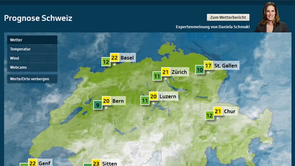 Die neue Website von SRF Meteo.