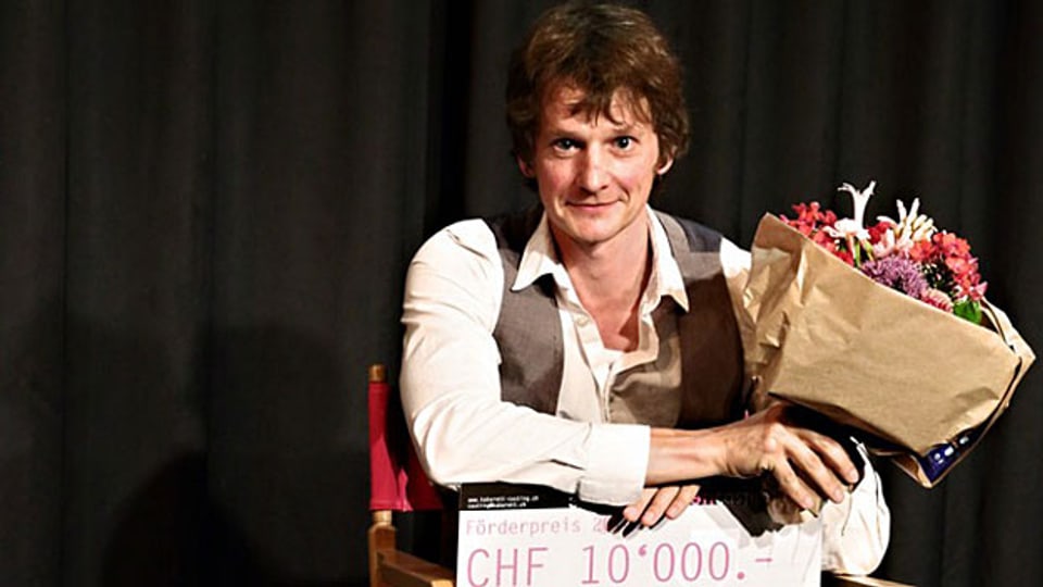 Christoph Simon gewinnt 2014 den Förderpreis des 3. Oltner Kabarett-Castings.
