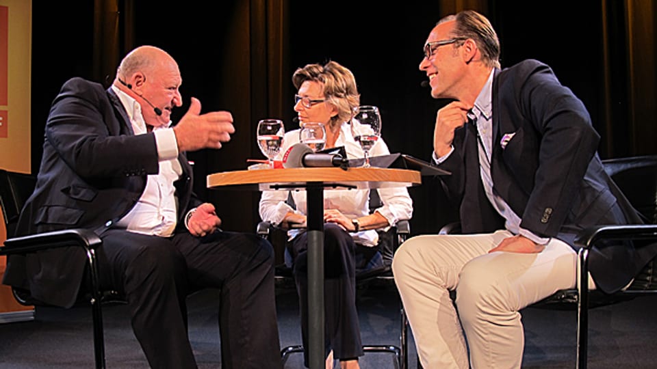 Christian Zeugin (rechts) mit den «Persönlich»-Gästen Karl Odermatt und Christine Mangold.