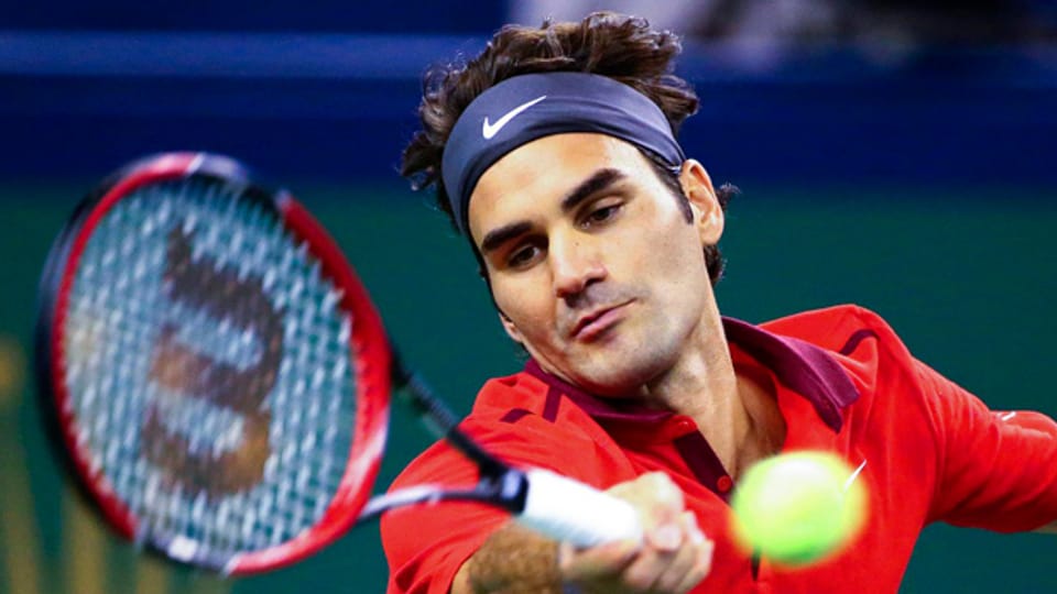 Sieg für Roger Federer an den Tennis Masters am 12. Oktober 2014 in Shanghai..