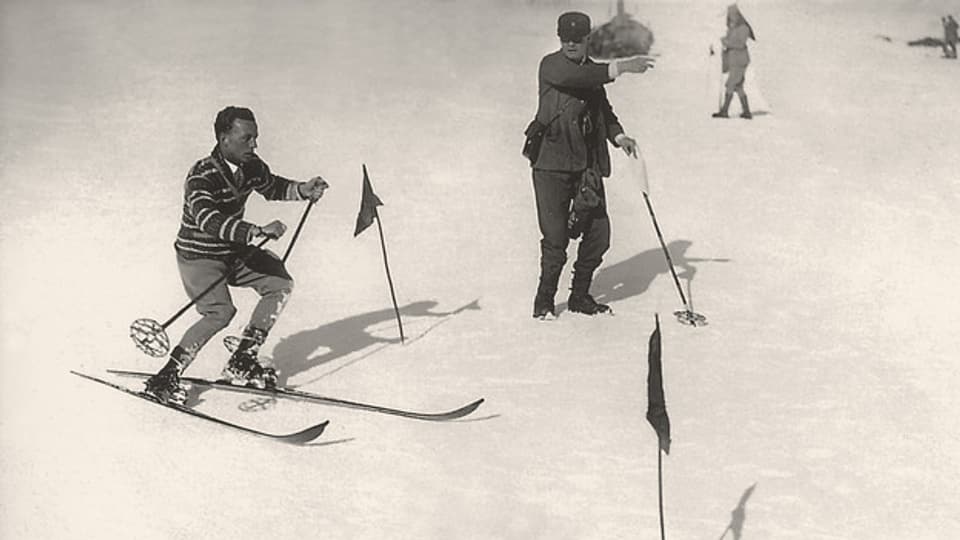 Walter Amstutz (l.) und Arnold Lunn (r.): Das Powergespann des alpinen Skisports im Slalomhang.