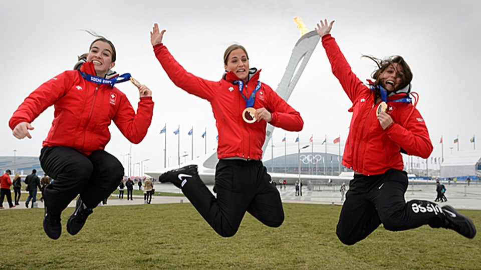 Olympia-Erfolg für die Schweiz: In Sotschi erkämpften sich die Eishockey-Frauen die Bronzemedaille.