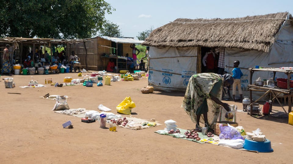 Hilfsbedürftig: Menschen in einem Flüchtlingslager in Uganda.