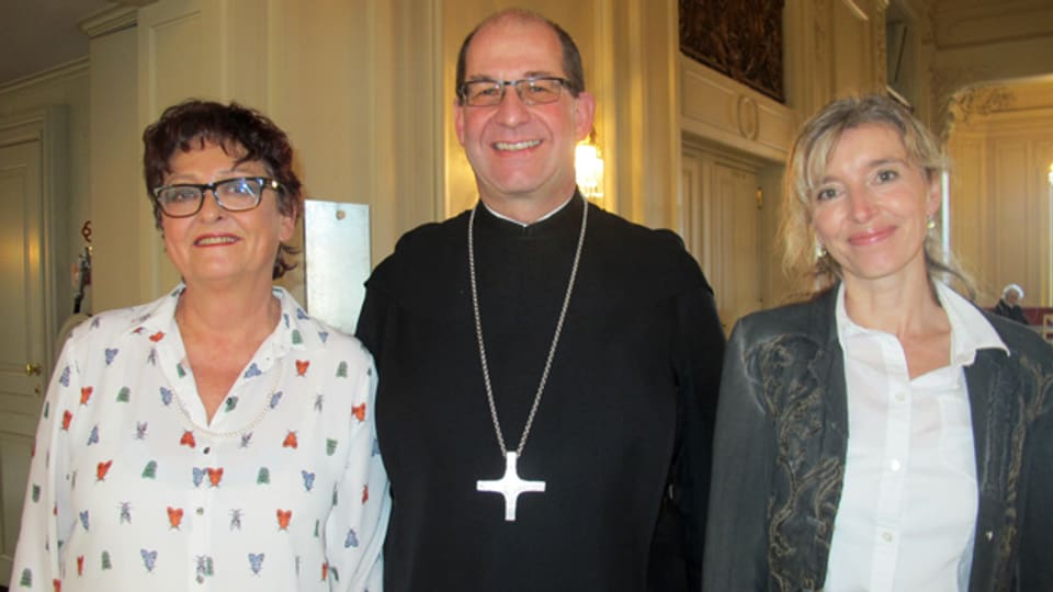 Marlise Pfander, Abt Vigeli und Anita Richner.