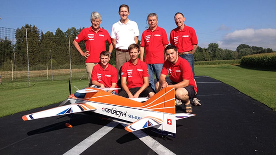 Die Schweizer Anwärter auf den Weltmeistertitel im Modellkunstflug.