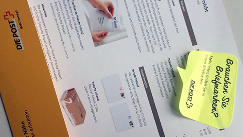 Post wirbt mit PostitKleber Der BriefkastenÄrger geht weiter