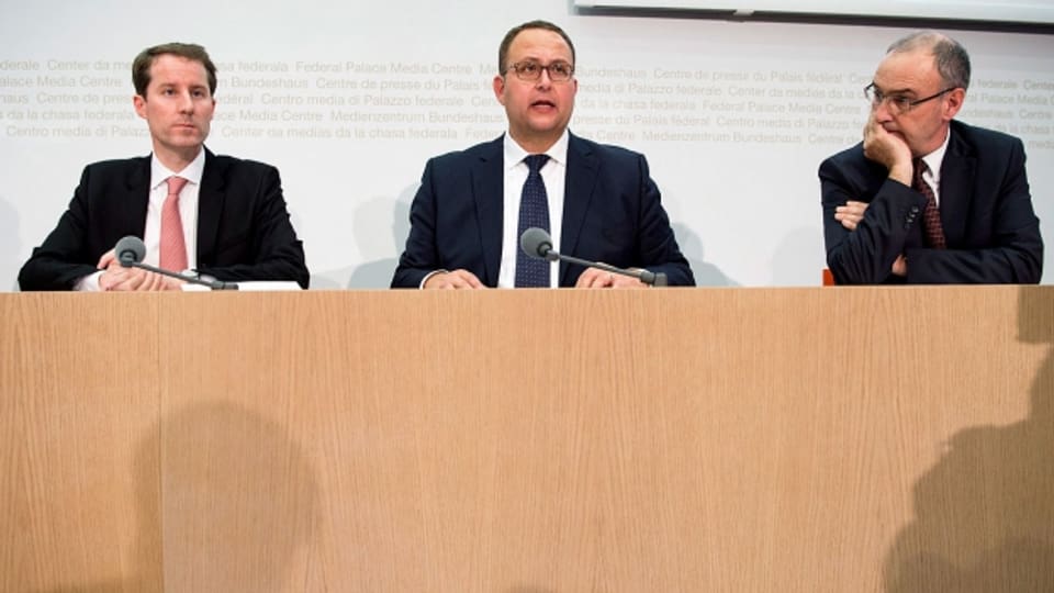 Drei Männer mit Bundesrats-Ambitionen: (v.l.) Thomas Aeschi, Norman Gobbi und Guy Parmelin.