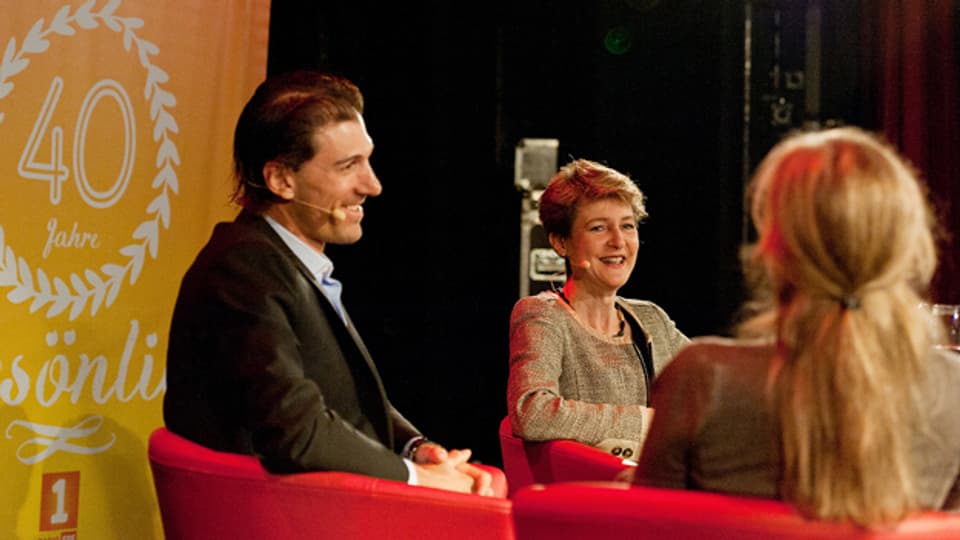 Bundesrätin Simonetta Sommaruga und Radprofi Fabian Cancellara waren zu Gast bei Anita Richner.
