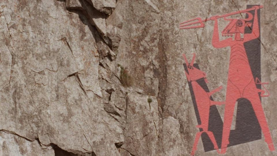 Mythos in rot und schwarz: die Teufels-Malerei an den schroffen Felswänden der Schöllenenschlucht