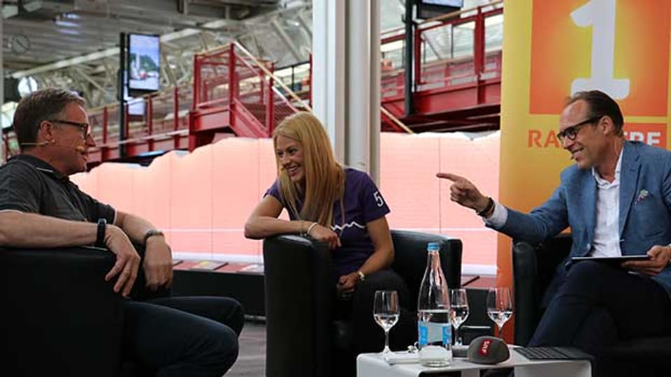 «Persönlich»-Gastgeber Christian Zeugin (rechts) mit Christa Rigozzi und SBB-CEO Andreas Meyer.