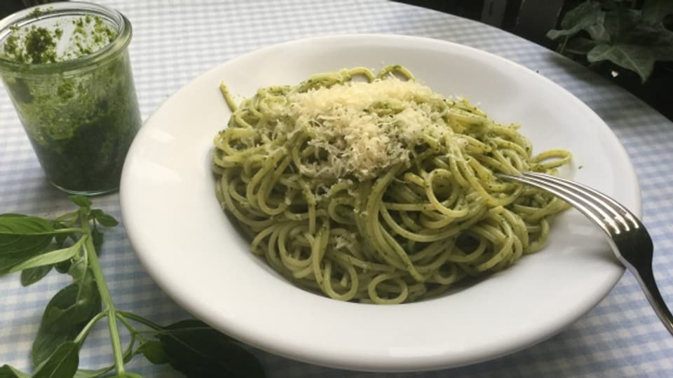 Klassiker der italienischen Küche – Basilikum-Pesto.