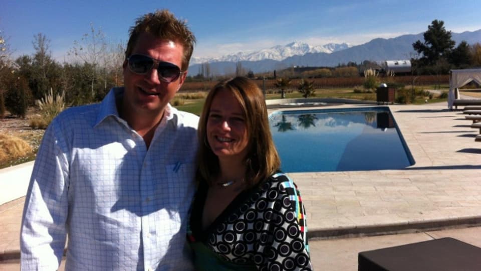 Norbert Aellen und seine Frau Andrea auf dem Luxus Weingut Entre Cielos in Argentinien.