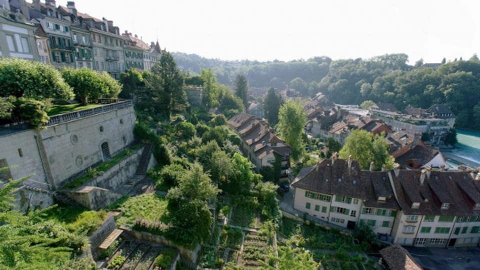 Blick von der Münsterplattform aufs Mattequartier Bern (Bild: Keystone)