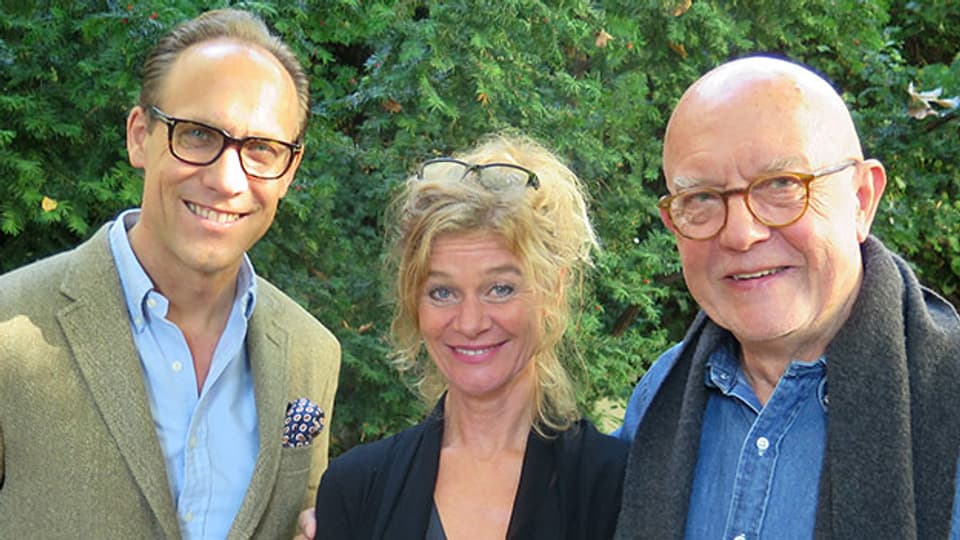 «Persönlich»-Gastgeber Christian Zeugin mit Christoph Schwegler und Hanna Scheuring.