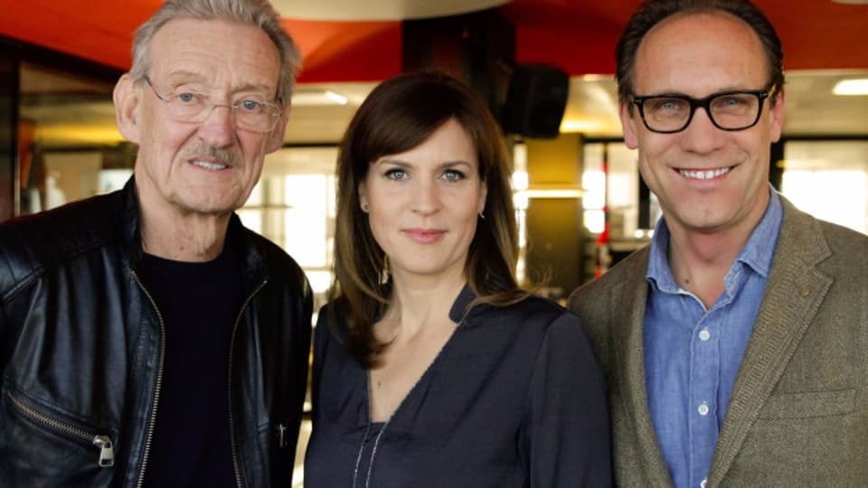 «Persönlich»-Gastgeber Christian Zeugin (rechts) mit Cornelia Boesch und Christian Haller