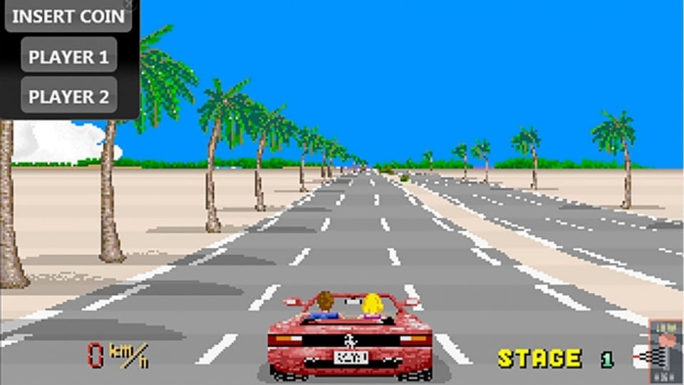 «Out Run», Rennspiel-Klassiker von Sega.