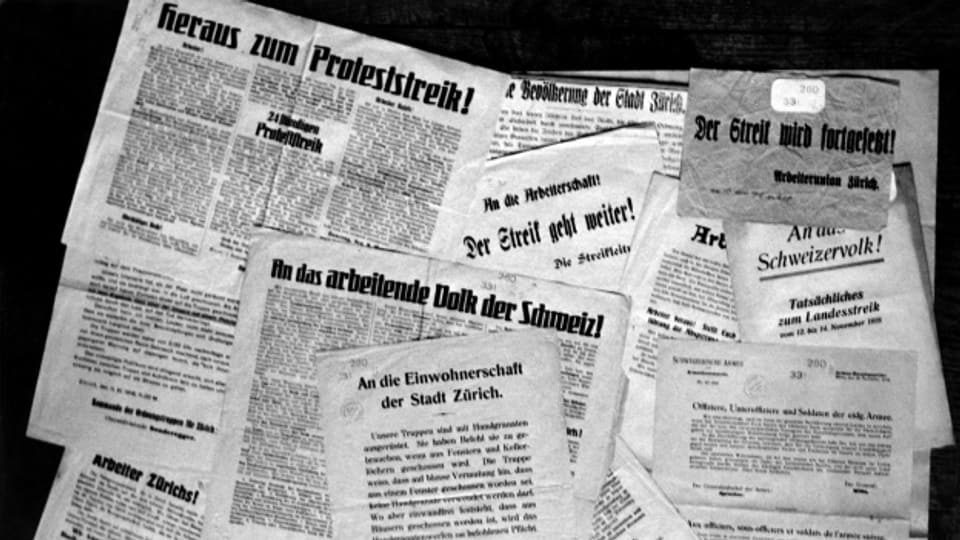 Der landesweite Generalstreik von 1918 machte grosse Schlagzeilen