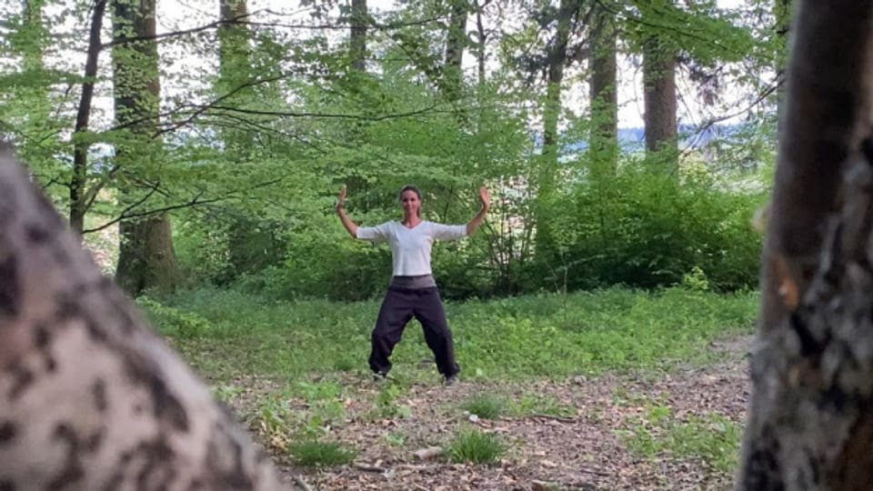 Qigong draussen bedeutet Einheit von Geist, Körper und Natur.