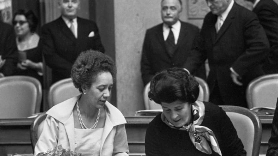Die FDP-Nationalrätinnen Tilio Frey und Liselotte Spreng gehörten zu den ersten Frauen im Bundeshaus