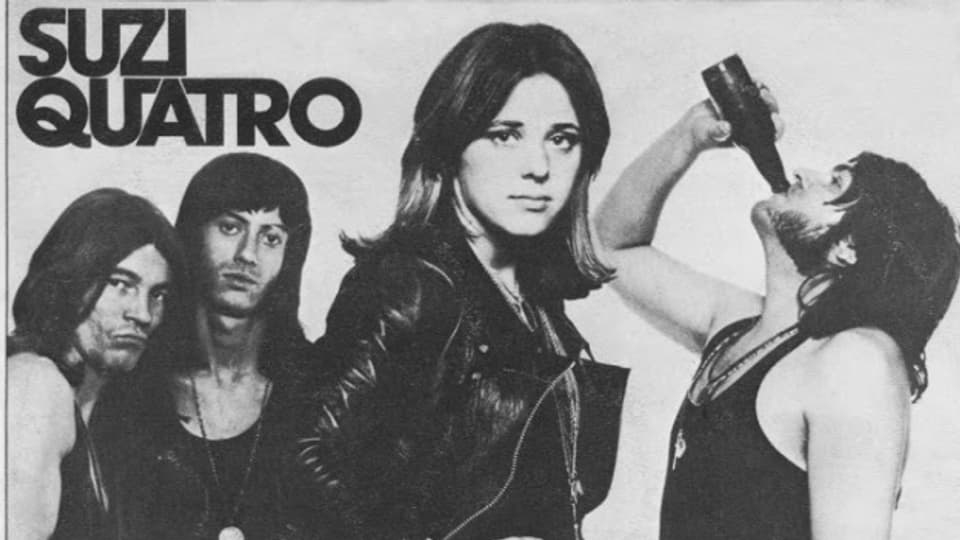 Suzi Quatro mit italienisch-ungarischen Wurzeln hatte die Männer mitte der 1970er Jahren mit Bass und Vollrohr fest im Griff.