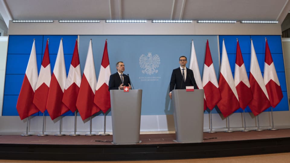 Bundespräsident Ignazio Cassis hat sich in Polen mit Regierungschef Mateusz Morawiecki getroffen.