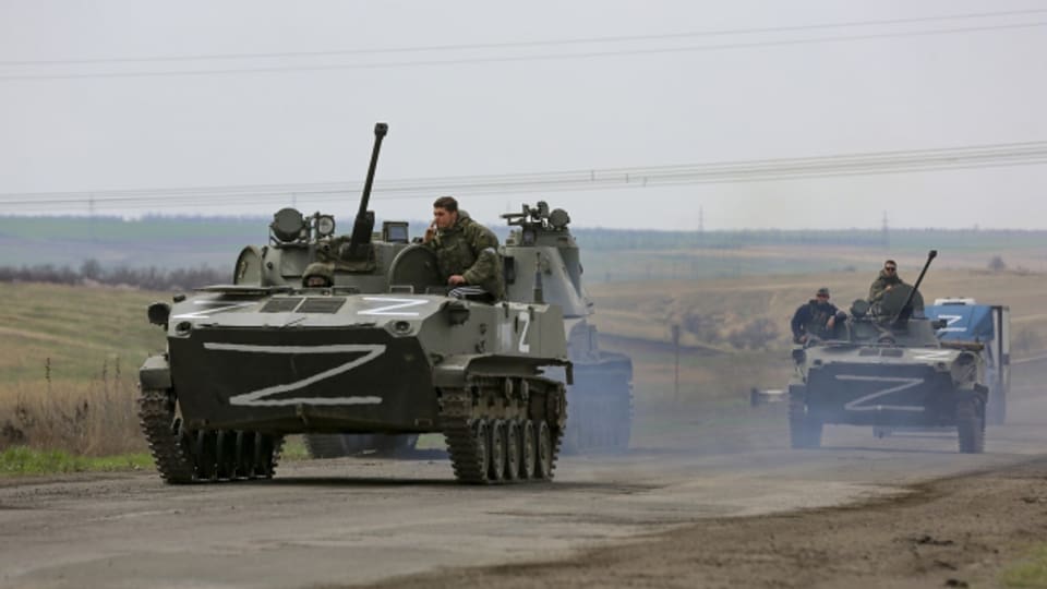 Russische Militärfahrzeuge in der Ostukraine.