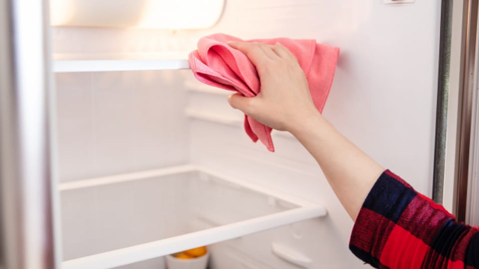 Der Kühlschrank: Wird viel gebraucht und muss deshalb auch häufig geputzt werden.