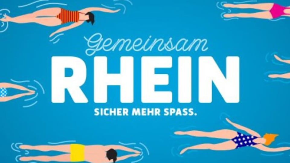 Begleitetes Rheinschwimmen jeden Dienstagabend im Juli und August.