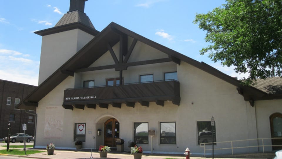 Village Hall in New Glarus Village, Wisconsin, USA