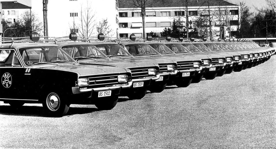 Die Flotte der Taxizentrale Basel um 1970