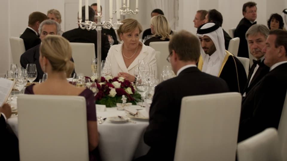 Angela Merkel und der Emir von Katar beim Staatsbankett