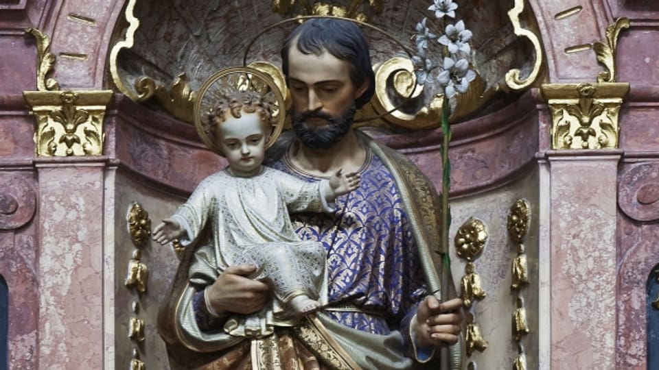 Der heilige Joseph mit dem Jesuskind auf dem Arm
