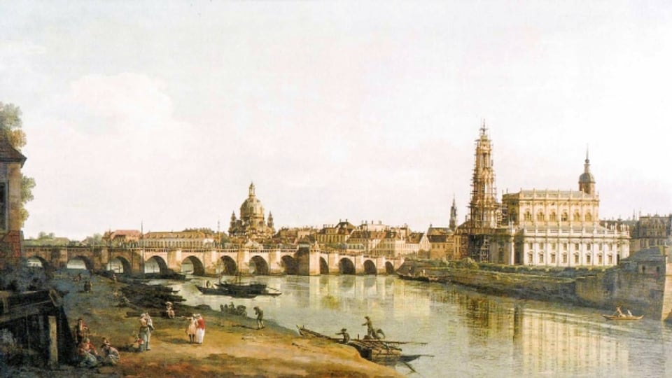 Die Elbe bei Dresden im 18. Jahrhundert, festgehalten von Canaletto.