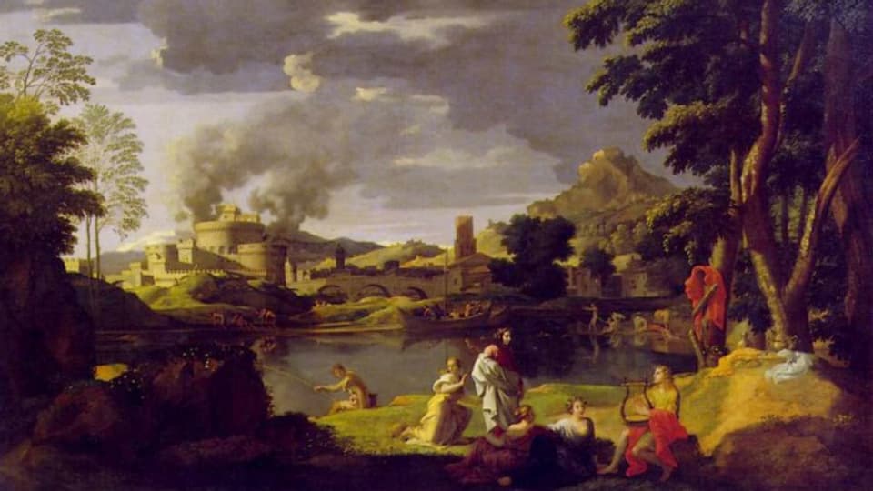 Nicolas Poussin: «Landschaft mit Orpheus und Eurydike», um 1650