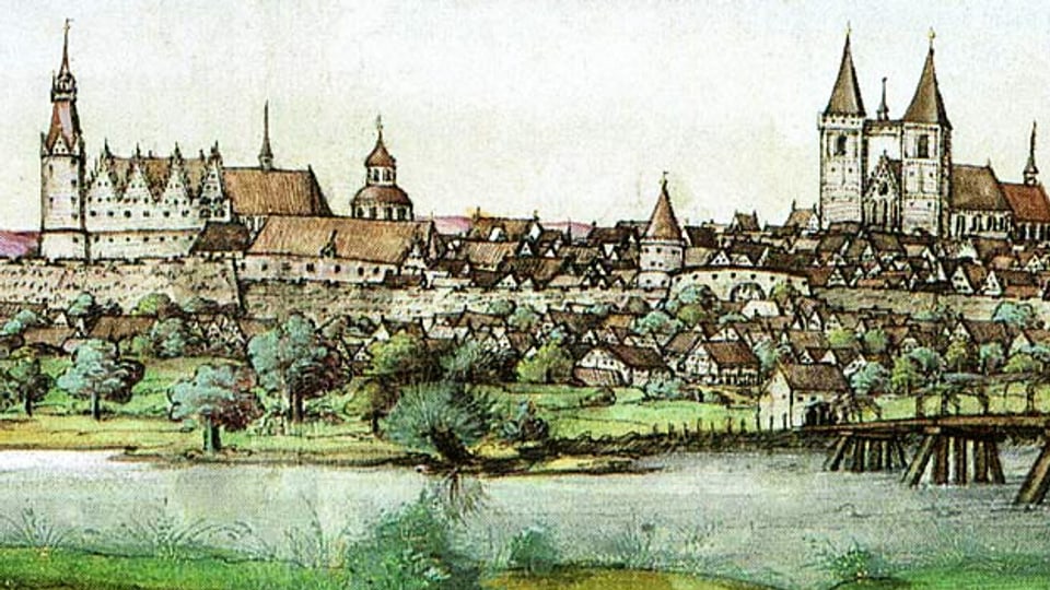Zeichnung der Stadt Wittenberg aus dem Jahr 1536.